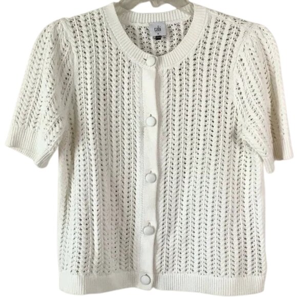 Cabi 6595 Doris Cardigan White Spring 2024 Small EUC - Picture 2 of 4
